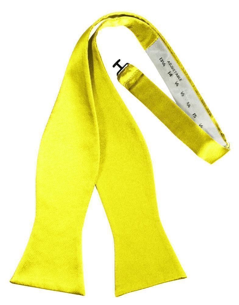 Luxury Satin Bow Tie - Self Tie - Lemon - corbatin caballero