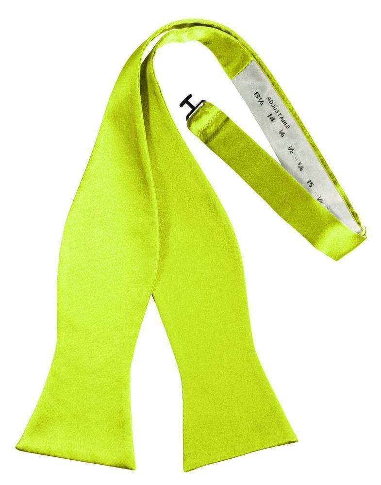 Luxury Satin Bow Tie - Self Tie - Lime - corbatin caballero