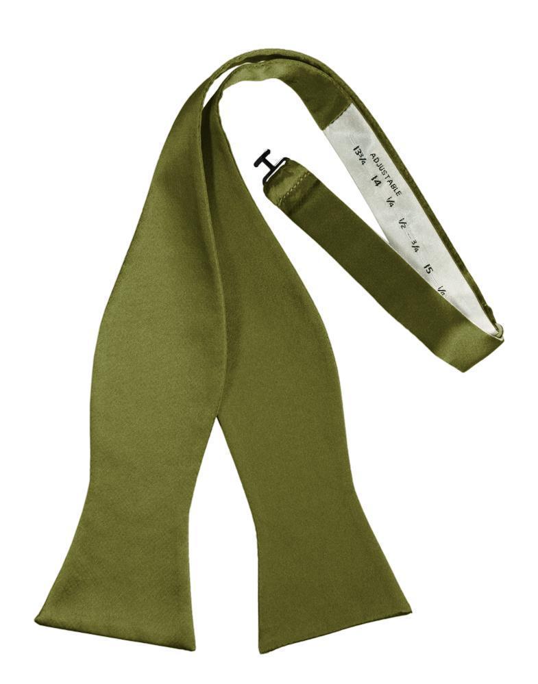 Luxury Satin Bow Tie - Self Tie - Moss - corbatin caballero
