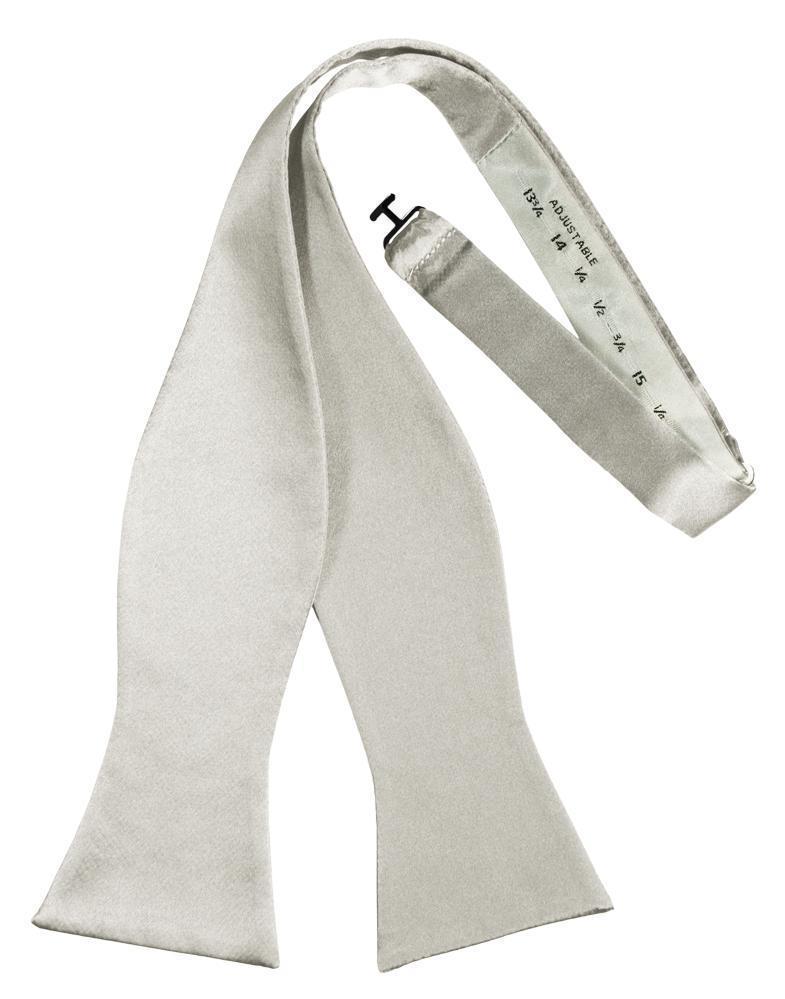 Luxury Satin Bow Tie - Self Tie - Platinum - corbatin 