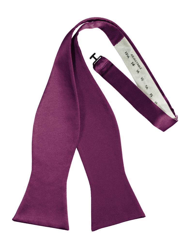 Luxury Satin Bow Tie - Self Tie - Sangria - corbatin 