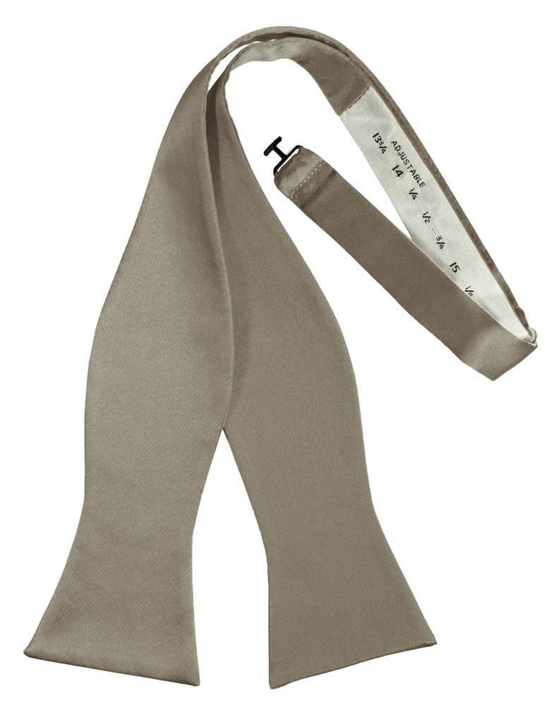 Luxury Satin Bow Tie - Self Tie - Stone - corbatin caballero