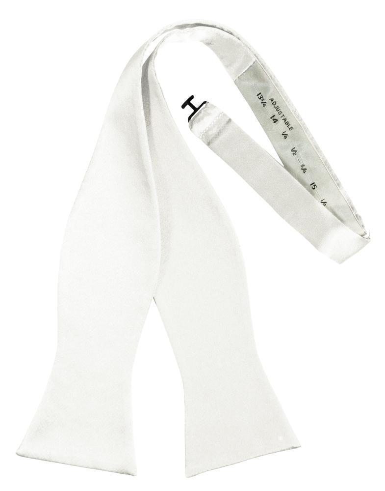 Luxury Satin Bow Tie - Self Tie - White - corbatin caballero
