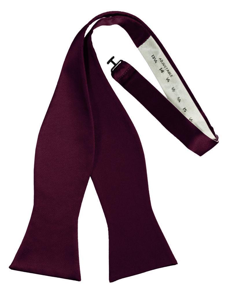 Luxury Satin Bow Tie - Self Tie - Wine - corbatin caballero