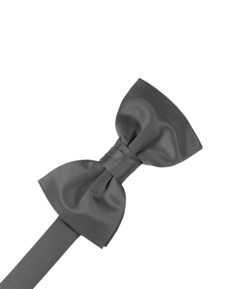 Luxury Satin Kids Bow Tie - Pewter - corbatin niño