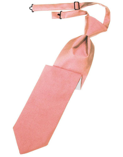 Luxury Satin Necktie Pre-Tied - Coral Reef - corbata 
