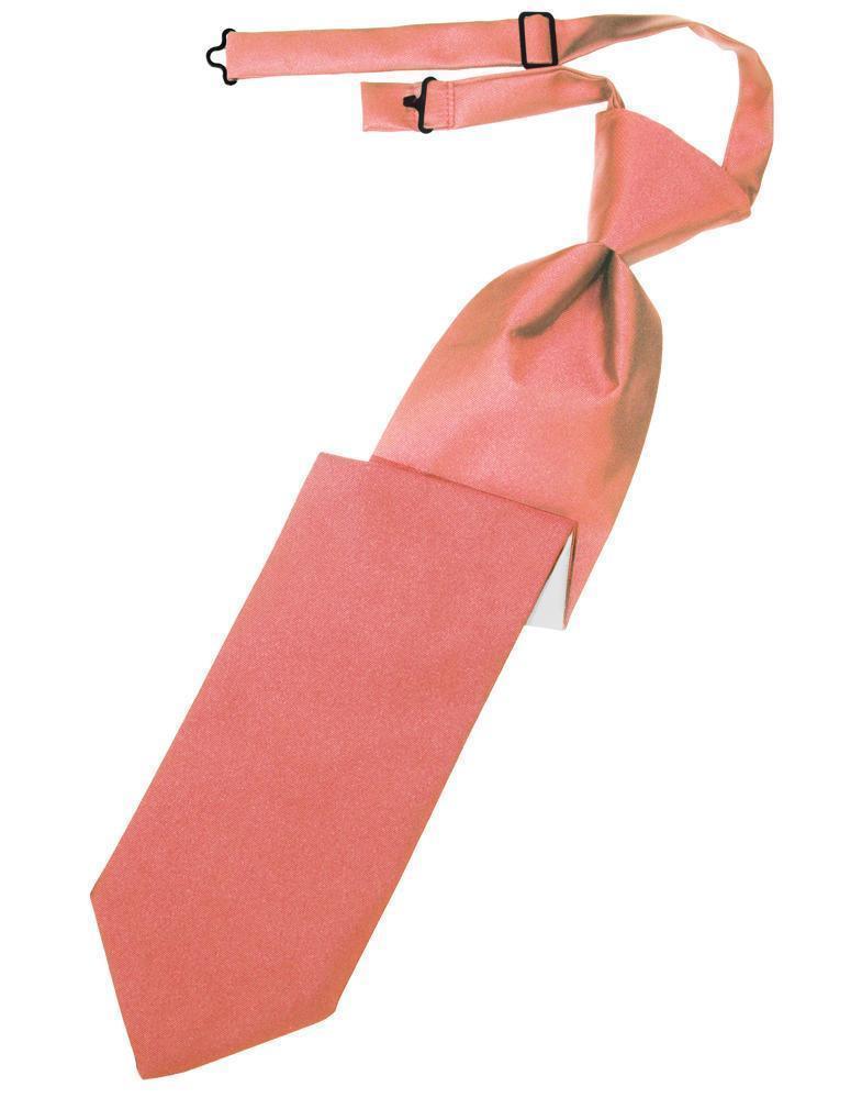 Luxury Satin Necktie Pre-Tied - Guava - corbata Caballero
