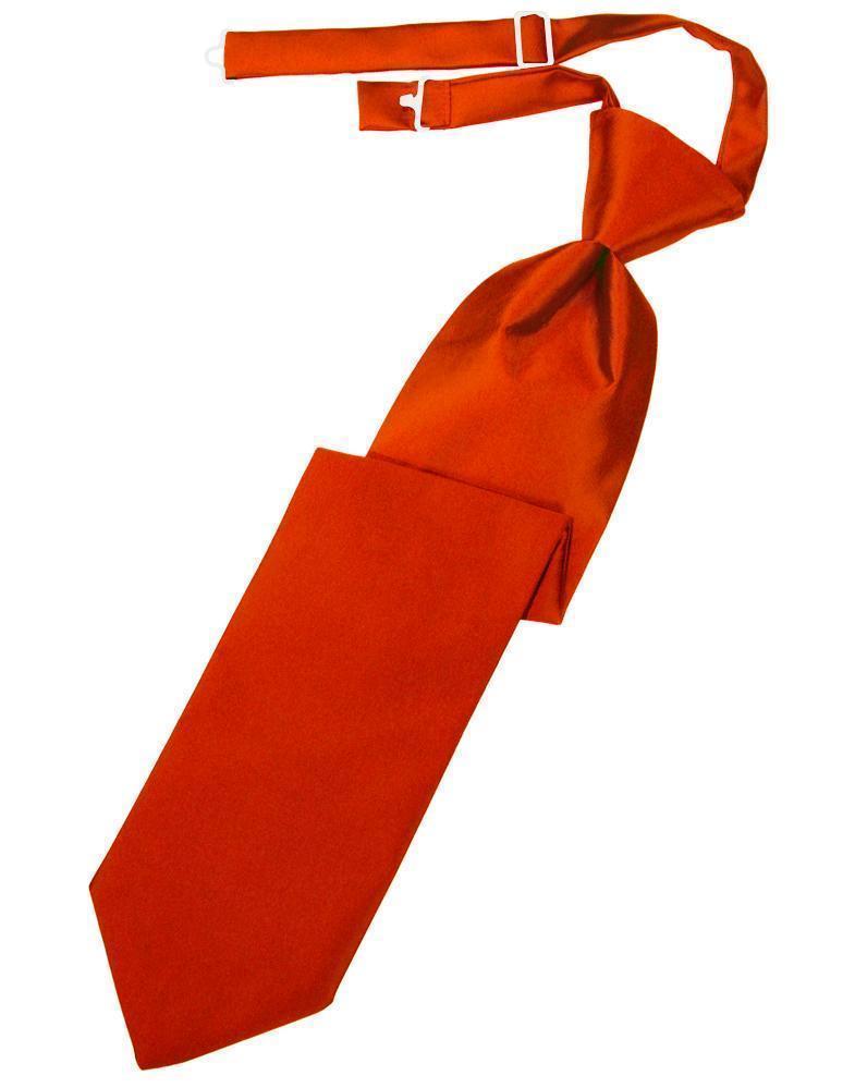 Luxury Satin Necktie Pre-Tied - Persimmon - corbata 