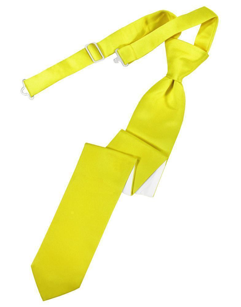 Luxury Satin Skinny Necktie Pre-Tied - Lemon - corbata 