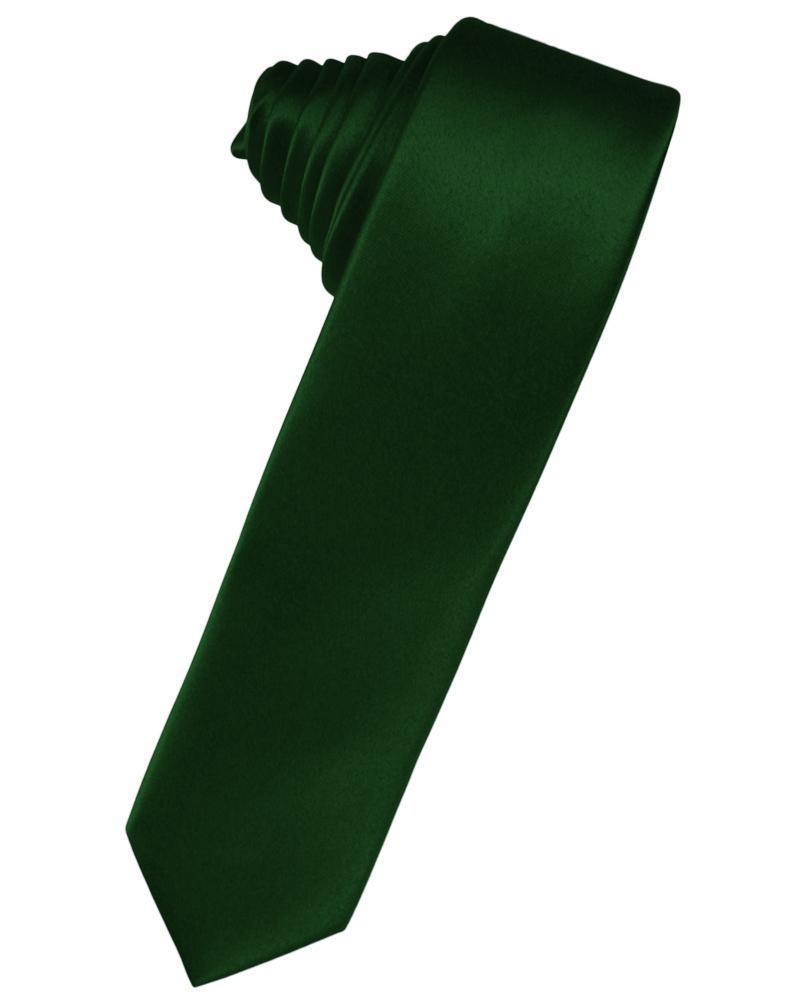 Luxury Satin Skinny Necktie Self Tie - Hunter - corbata 