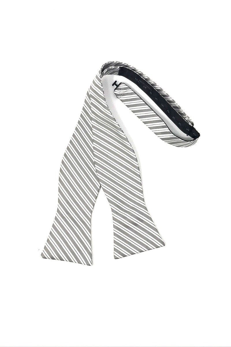 Newton Stripe Bow Tie Self Tie - Grey - corbatin caballero