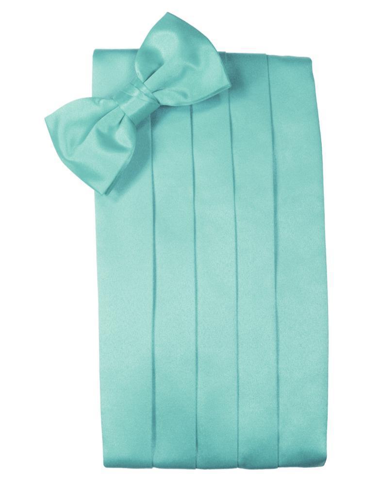 Set Luxury Satin Cummerbund & Bow Tie - Mermaid - Faja 