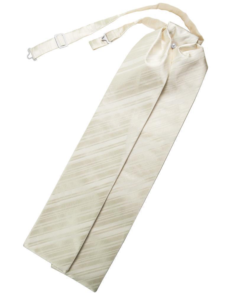 Striped Satin Ascot - Ivory - corbata Caballero