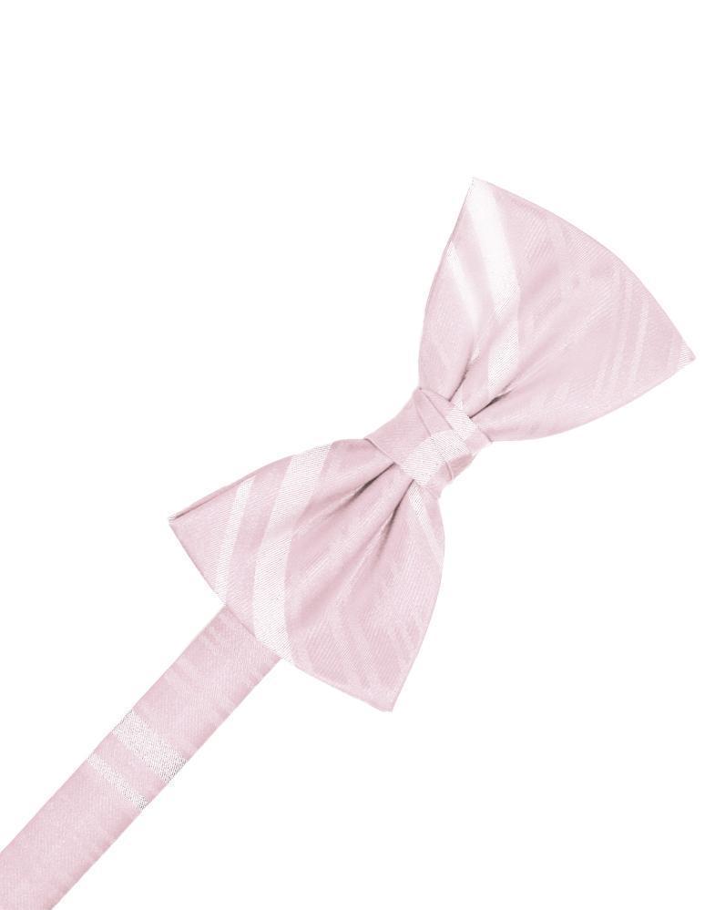 Striped Satin Bow Tie - Blush - corbatin caballero
