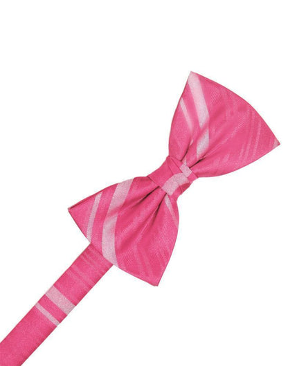 Striped Satin Bow Tie - Bubblegum - corbatin caballero