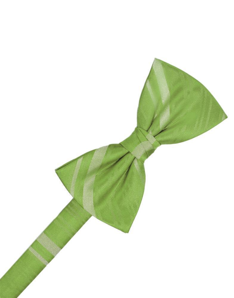 Striped Satin Bow Tie - Clover - corbatin caballero