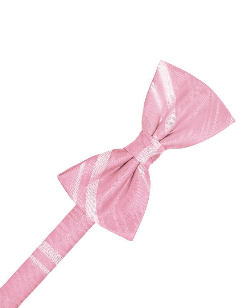 Striped Satin Bow Tie - Coral - corbatin caballero