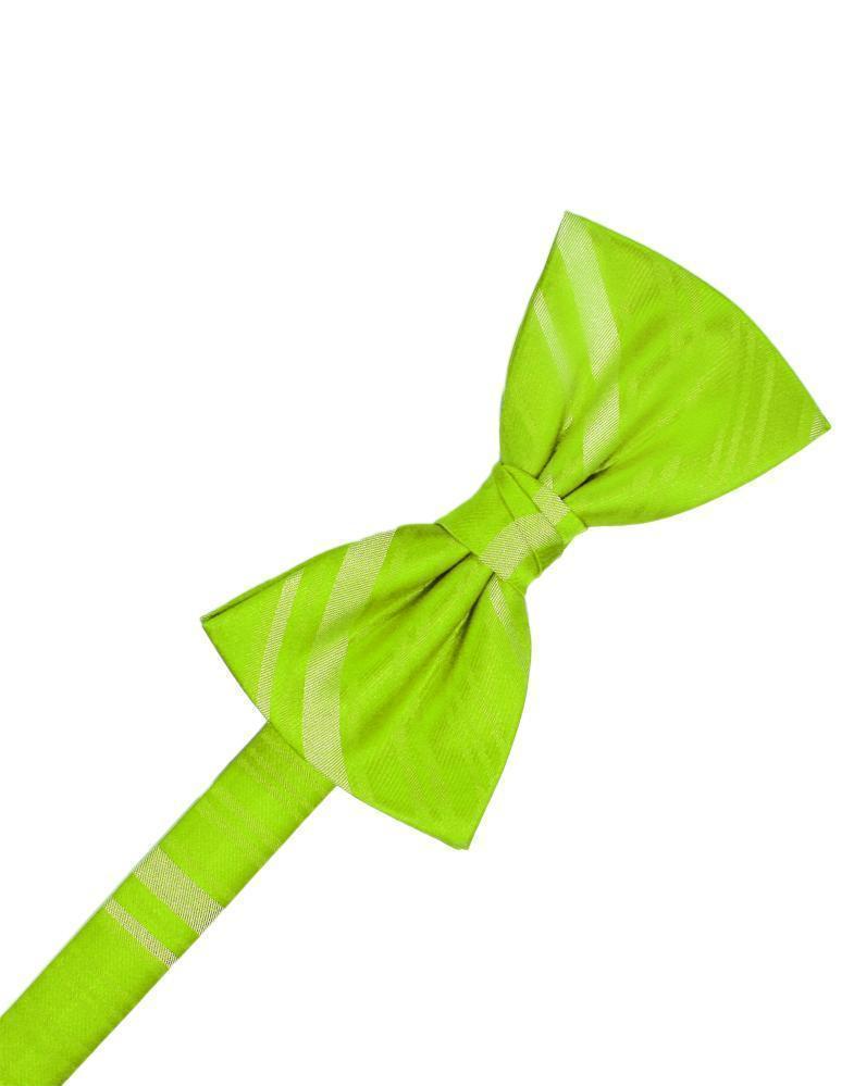 Striped Satin Bow Tie - Lime - corbatin caballero