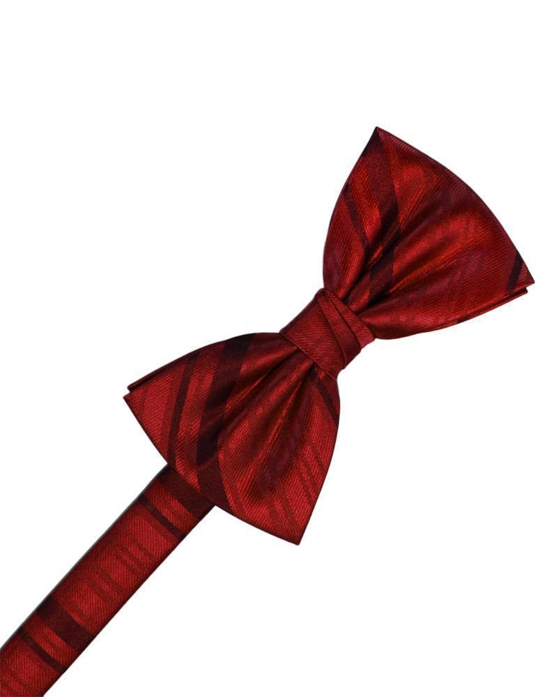 Striped Satin Kids Bow Tie - Apple - corbatin niño