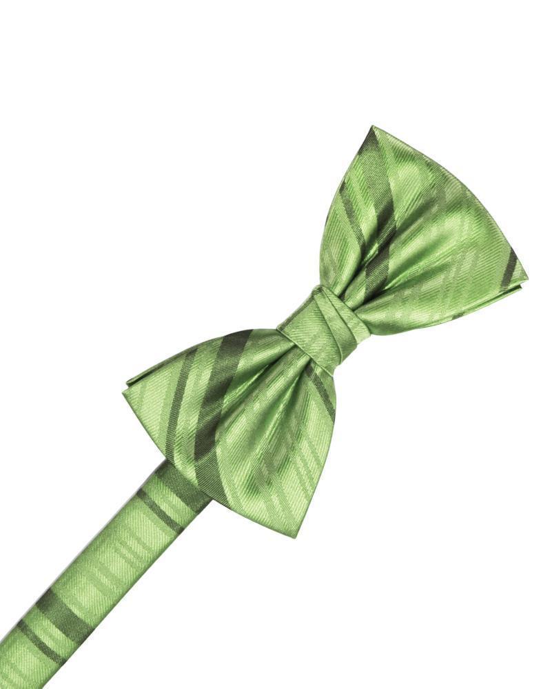 Striped Satin Kids Bow Tie - Sage - corbatin niño
