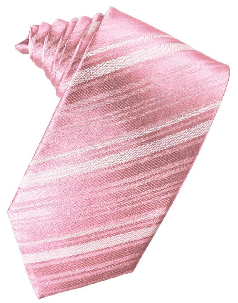 Striped Silk Necktie - Coral - corbata Caballero