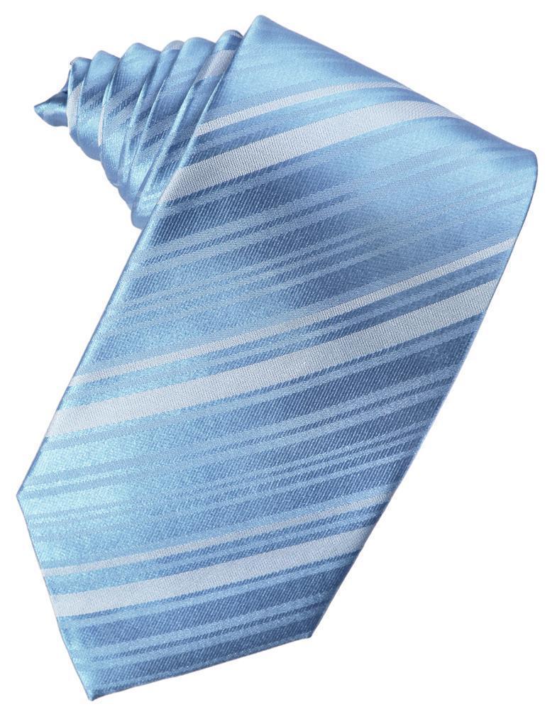 Striped Silk Necktie - Cornflower - corbata Caballero