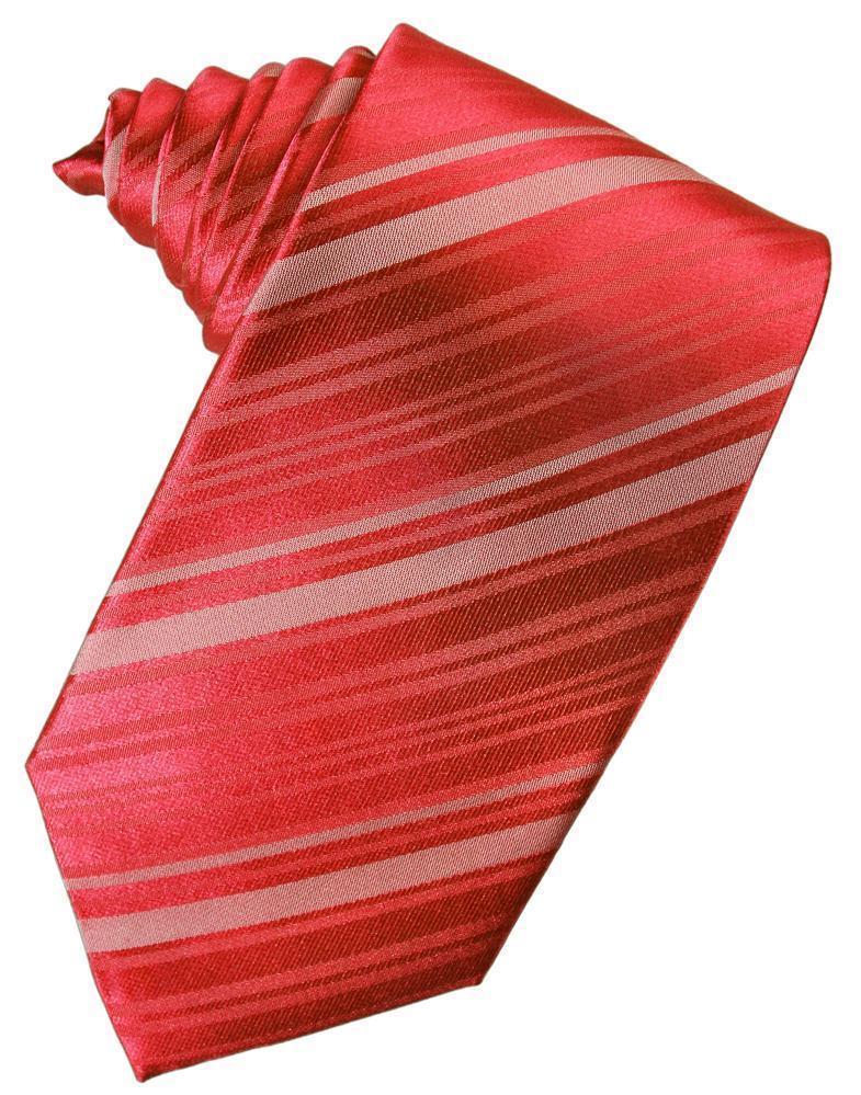 Striped Silk Necktie - Persimmon - corbata Caballero