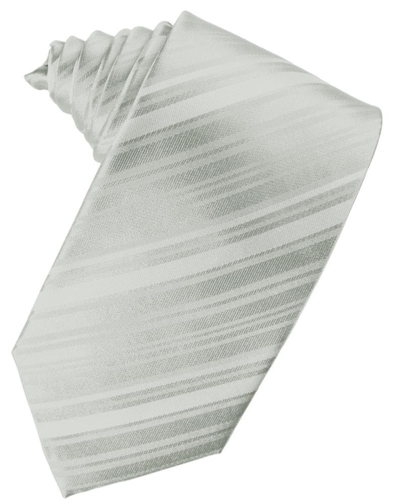 Striped Silk Necktie - Platinum - corbata Caballero