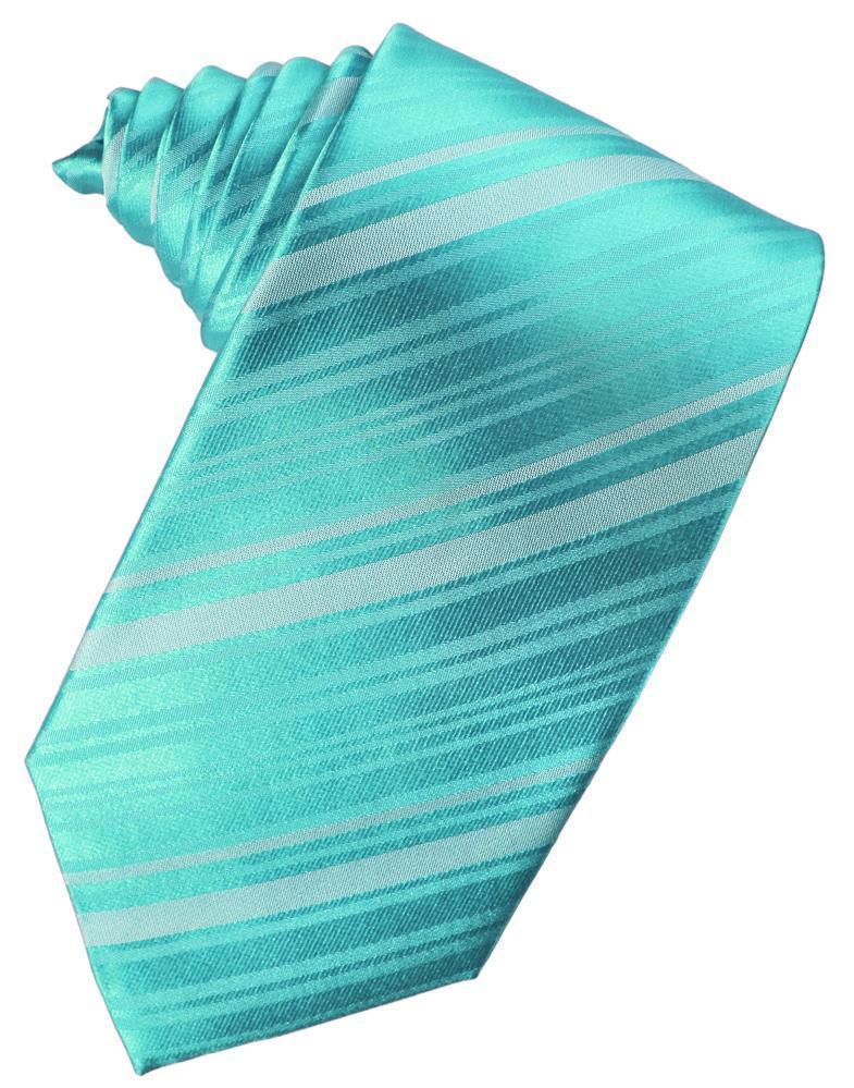 Striped Silk Necktie - Pool - corbata Caballero