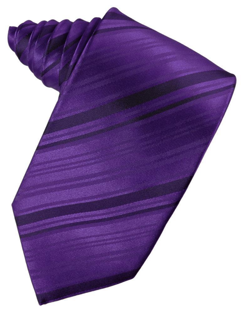 Striped Silk Necktie - Purple - corbata Caballero