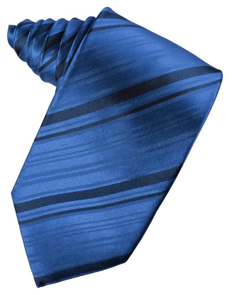 Striped Silk Necktie - Royal Blue - corbata Caballero